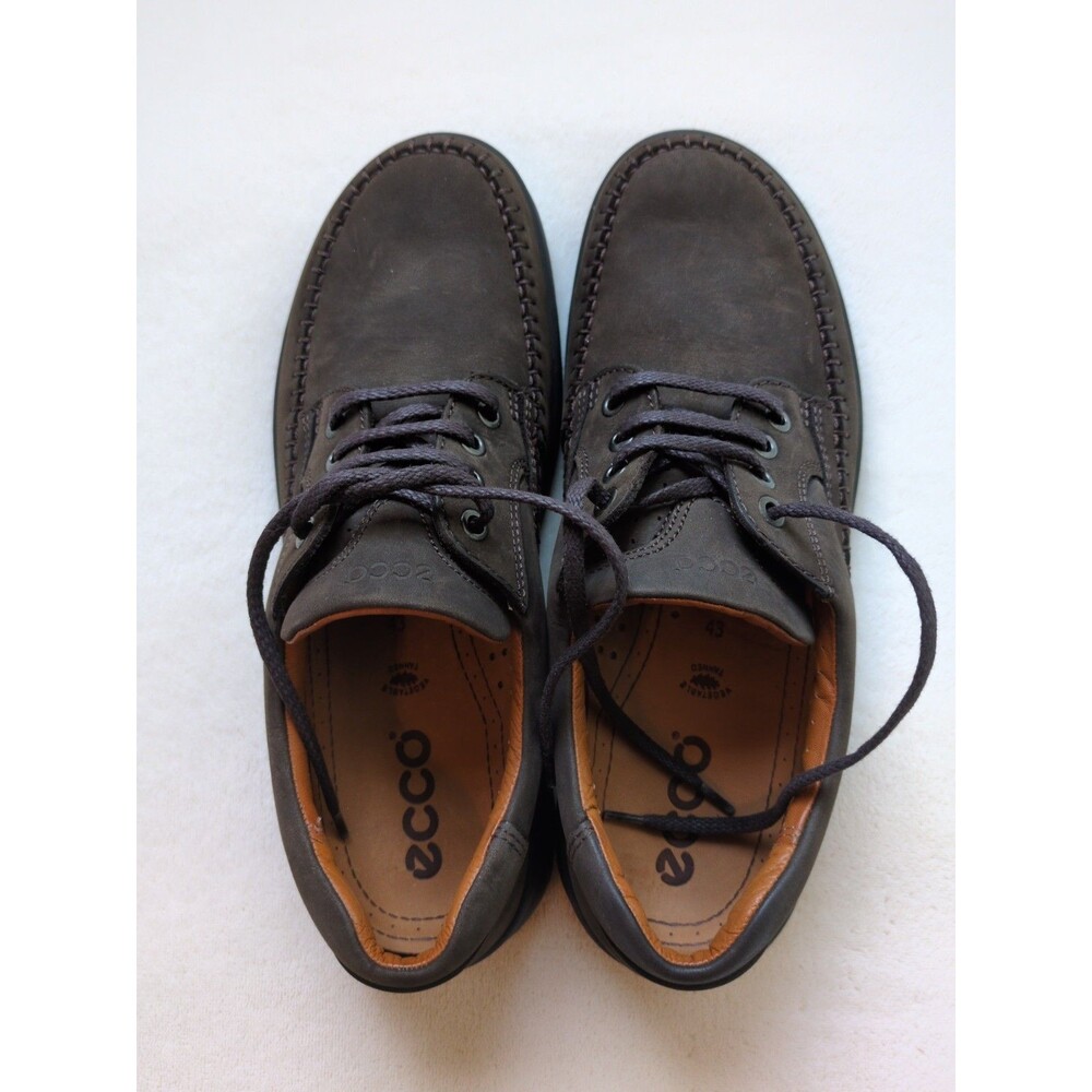 ECCO Fusion Moc Toe Mens Leather Derby Vegetable Tan Brown Shoes Size 9-9.5 EU43